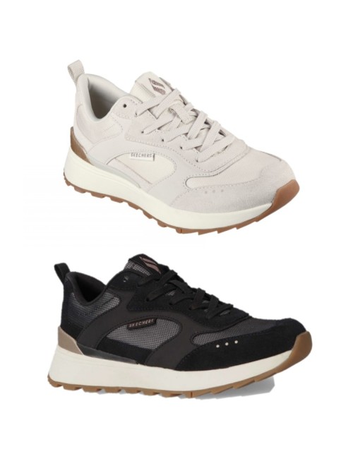 skechers street beige y negro
