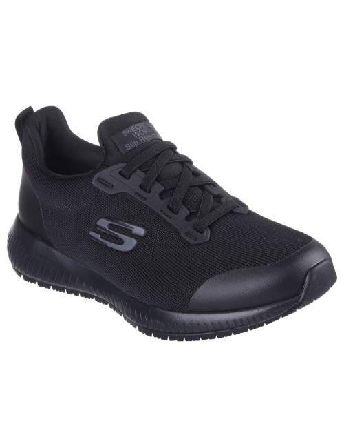 Work Squad skechers de trabajo negro elásticos